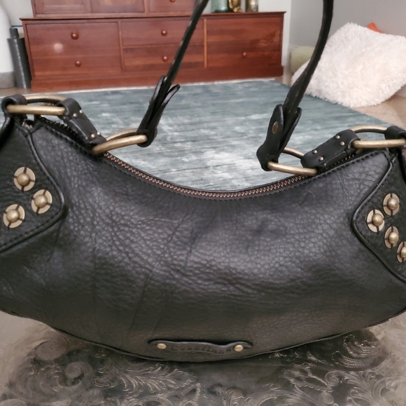 Cole Haan purse black stud leather Harley Davidson - Picture 5 of 17